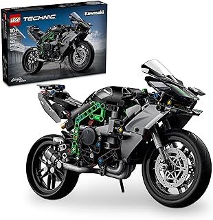 LEGO Technic Kawasaki Ninja H2R Motorcycle Toy, Vehicle Gift for 10 Plus Year Old Kids, Boys & Girls, Collectible Motorbike Building Set, Scale Model Kit for Independent Play 42170