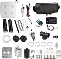 Flyfree 5KW / 8KW 12V Air Diesel Vehicle Heater Set with 4 Holes, Fast Heating, LCD Display - Black, 10L, 2kw for Truck, Boat, Motorhomes, Caravans