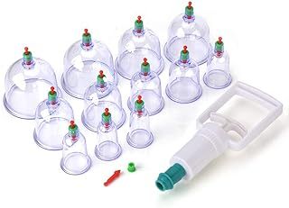 Cupping Therapy Set, 12PCS Suction Cups Set Cupping Massage Acupuncture Vacuum Medical Therapy Traditional Chinese Cupping Body Spa (Transparent)