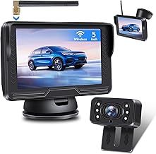 Vtopek Wireless Reversing Camera 5 inch 6 LED Light Reverse Rear View Cameras Large Wide Angle IP68 Waterproof Parking Kit for Car Van Caravan Motorhome Super Night Vision DIY Guide Line Image Flip