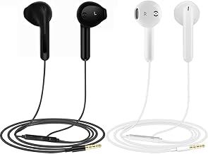 2 Pack Earphones, In-Ear Headphones Wired Earbuds, Noise Isolating Headset With Microphone, Compatible with Phone Pad Samsung HuaWei MP3 Players Smartphones and Laptops