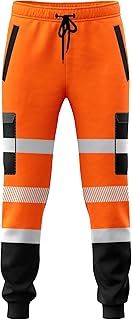 Men’s Hi Vis Viz Work Trousers Jogging Bottoms Reflective Joggers Sweat Pants Safety Joggers High Visibility Combat Trouser Workwear Joggers