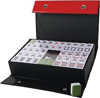 3x2.25cm Chinese Majong Set, Solid Structure Easy To Read Mah Jongg Game,144PC Medium Mahjong Tile Set,Complete Majong Game Sets for Travel Party Family Game 麻将 (3.0x2.25x1.7cm)