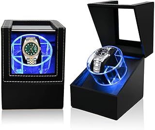 ZOTIN Automatic Watch Winder with LED Light Soft Flexible Watch Pillow AC Adapter Quiet Motor 5 Rotation Modes 1 Slot