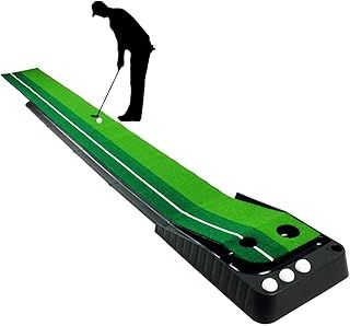 Golf Putting Mats Dual Speed Professional Portable Practice Mini Golf Trainer Putting Mat with Golf Ball Return System & Rubber Base