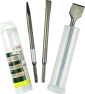 Bosch 2607019457 3-Piece SDS Plus Chisel Set, Silver