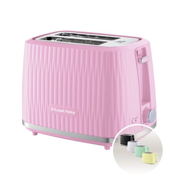 Russell Hobbs Eden 2 Slice Toaster (6 Browning Settings, High Lift Feature, Frozen, reheat, Cancel Functions, Removable Crumb Tray, 800W, Raspberry) 27372