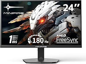 24 Inch Gaming Monitor 180Hz 1Ms FreeSync HDR 110% sRGB FHD 1080P Computer Monitor HDMI DP Ports Eye Care Frameless VESA 75 * 75(MFG24F4L HDMI Included)