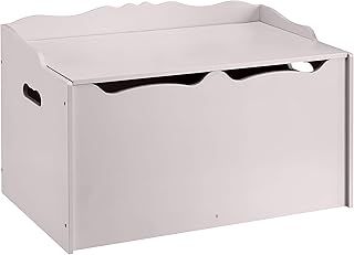 Amazon Basics Wooden Toy Box, Grey, 76.2 x 45.7 x 48.3 cm