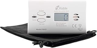 Kidde 7DCO 10 Year Life Digital Display Carbon Monoxide Alarm for Home, Holiday, Travel, Caravan, Camping, Boats, with Travel Pouch