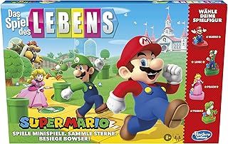 Hasbro Gaming The Game of Life Super Mario board game for children aged 8 and up, play mini games, collect stars and fight against Bowser