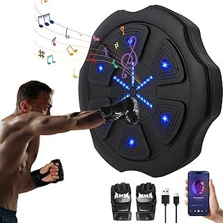 Music Boxing Machine, Smart Musical Boxing Machine with Gloves, Punching Machine Wall Mounted with Bluetooth, Music Punch with Speed Adjustment, Boxing Equipment for Kids and Adults