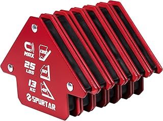 Spurtar 6Pcs 13KG Welding Magnets Strength Strong Magnetic Welding Holder Clamps Arrow Magnet Metal Working Mig Tools and Equipment 45, 90, 135 Degree