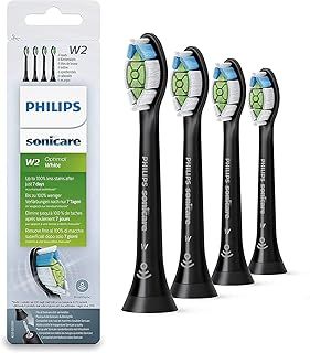Philips Sonicare Optimal Whitening Black BrushSync Heads (Compatible with all Philips Sonicare Handles), 4 Pack