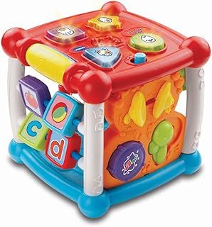 VTech Baby Turn and Learn Baby Activity Cube, Interactive Educational Toy with Shape Sorter, Music and Sounds for Early Development, Suitable for Babies from 6 Months+