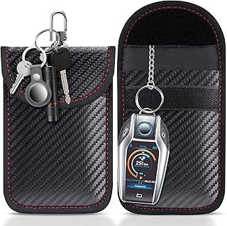 Faraday Pouch for car Keys,Faraday Bag | Car Key Signal Blocking Pouch | Keyless Entry Car Keys Case | RFID Blocker Bag for Car Security | Anti-theft Remote Entry Keyless Protect,Pack of 2