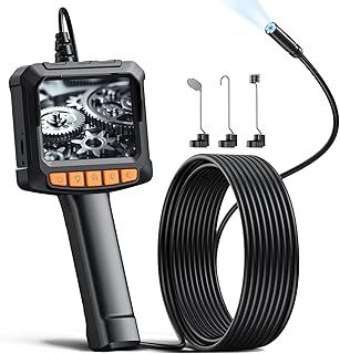 Endoscope Inspection Camera - 1080P HD Digital Borescope with 6 LED Lights, Handheld IP67 Waterproof Drain Camera, 5M Semi-Rigid Cable