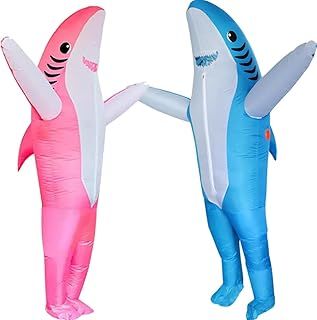 FXICH Inflatable Costume Adult shark costume- Funny Dress Party Costume for Adult Halloween blue
