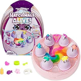 HATCHIMALS Alive, Rainbow Hatchery Toy with 6 Mini Figures in Colour-Reveal Eggs & 10+ Accessories, Kids’ Toys for Girls & Boys Aged 3+