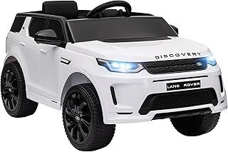Land Rover Discovery Sport Licensed Kids Electric Car, 12V Ride on Car with Remote Control, LED Lights, Music, Horn, for Ages 3-6 Years, White