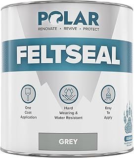 Polar Grey Felt Seal - 1 Litre - Instant Waterproof Roof Sealant - Ideal for Flat or Pitched Felt, Shed & Garage Roofs - Easy to Apply