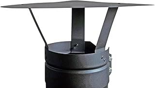 BOLT ON CHIMNEY COWL TO FIT 5''/125MM FLUE PIPE/STOVE PIPE,CHIMNEY CAP,RAIN CAP MATT BLACK