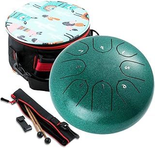 Steel Tongue Drum 6 Inch 8 Notes: Hand Pan Drum Sound Healing Instruments C Key - Percussion Instrument with Mallets, Bag, Finger Cover, Music Book for Meditation Yoga Musical Education