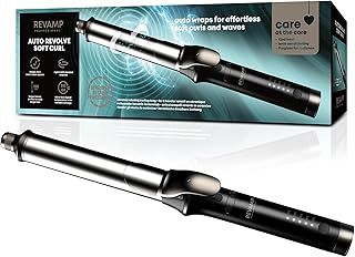 REVAMP Auto Revolve Soft Curl - Hair Curler Automatic Rotating - Curling Iron Tong with Extra-Long Ceramic Barrel for Long Hair-Lengths, Tangle Free Automatic Hair Curler, Left & Right Hand Rotation