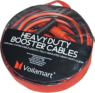 Voilamart Jump Leads Heavy Duty Car Battery Jump Leads 1200AMP 6M Booster Cables Jumper Cable for Petrol Diesel Car Van Truck (Includes Zipped Carry Bag with Handle)