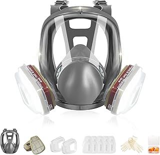 ZXICH Reusable full Face Cover - 6800 full Respirаtor Face Cover,for Paint, Against Dust,Chemicals, Formaldehyde, Polishing,Staining,Car Spraying,Sanding &Cutting