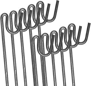 ANSIO Fencing Pin 1.2m Long 8mm Thick Steel Fencing Pins Road Pins Non-Galvanised Metal Pins for Temporary Outdoor Garden Decking & Fencing (10 Pack)