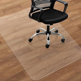 SHAREWIN Office Chair Mat for Hard Wood Floors, 120x75 cm Heavy Duty Anti-Slip Hardwood Floor Protector Rug, Easy Clean