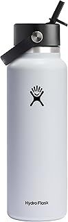 Hydro Flask 40 OZ Wide Flex Straw Cap White