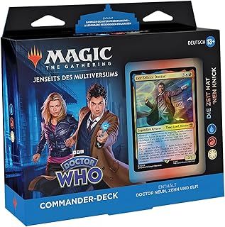 Magic The Gathering Doctor Who Commander Deck - Time Has A Knick (Deck of 100 Cards, Collector's Booster Trial Pack with 2 Cards + Accessories) (German Version)