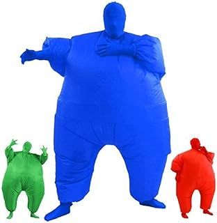 Inflatable Fat Chub Suit Second Skin Fancy Dress Party Costume- BLUE
