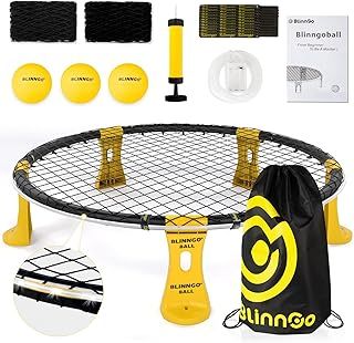 Mookis Blinngoball Outdoor Games Set Includes Playing Net, Competition Net, 3 Balls, Drawstring Bag, Ball Pump with 1 Needle, Rules and more