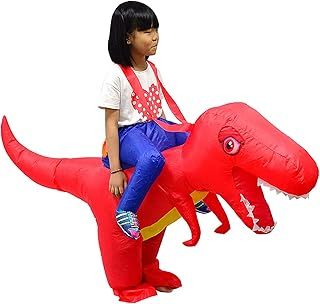 LOLANTA Kids Inflatable Dinosaur T-REX Costume Toddler Halloween Blow Up Fancy Dress Up, 3-12 Years