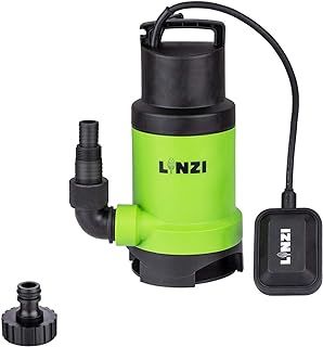 Linzi 400W Portable Submersible Pump for Dirty/Clean Water, Max Flow 7500L/H Sump Pump with 10m Cable Length and Float Switch, Great for Garden Pond Pool Hot Tub Flooded Cellars 151632
