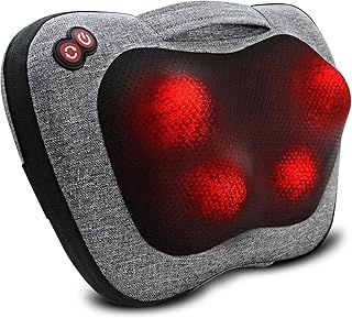Shiatsu Back Neck & Shoulder Massager with Heat - Deep Tissue Electric Pain Relief Pillow for Home & Office - Gifts for Men, Women, Dad, Mom, Christmas, Mothers Day, Fathers Day,Birthday
