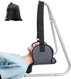 Toogel Head Relief Hammock with Detachable Stand, Shoulder and Neck Relaxer, Portable Cervical Traction Device with Stretcher Strap for Spine Decompression Includes Carry Bag