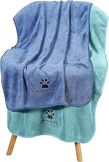 Bailey & buddies Super Absorbent Dog Towels (2 Pack) – Quick Dry Microfibre Pet Towel for Wet Dogs & Cats | Soft, Lightweight, Fast Drying Bath Towels 100x50cm