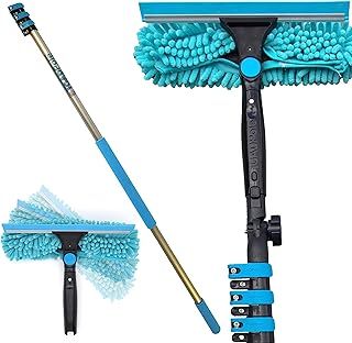 IGADPole Professional Telescopic Window Cleaning Kit 12 Foot (3.6m) Extension Pole and Single Pivot 10"(25cm) Window Squeegee, Window cleaning washer tools