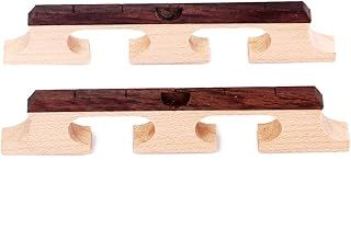 Alnicov 2pcs 5-String Rose Wood Banjo Leader Bridge Saddle with 3 Feet for Banjo Guitar Accessories