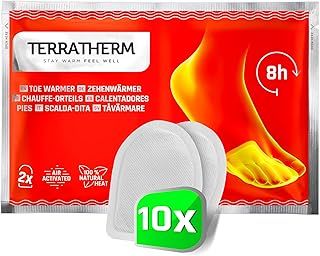 TerraTherm Toe Warmers adhesive – 5, 10 or 30 Pairs - Foot Warmer for 8 Hours of Extra Warm Feet – Toewarmers – Heat Pads for all types of shoes