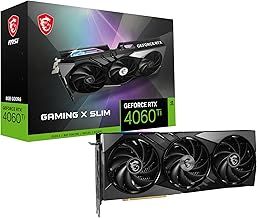 MSI GeForce RTX 4060 Ti GAMING X SLIM 8G Graphics Card - RTX 4060 Ti GPU, 8GB GDDR6 (18Gbps/128-bit), PCIe 4.0 - 2 x TORX Fan 4.0 - HDMI 2.1a, DisplayPort 1.4a