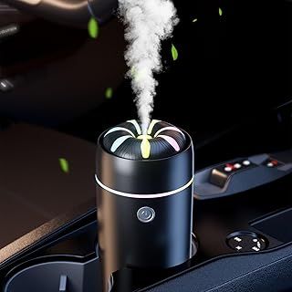Mini Car Mist Air Diffuser Humidifiers, Portable Small Humidifier, Car Aroma Oil Diffuser Humidifier Suitable for Bedroom, Office, Home (Black)