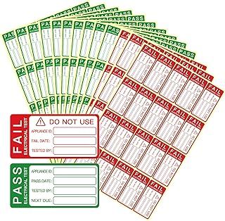 Pat Testing Stickers, 360 PCS Pass and Fail Pat Testing Labels for Electronic Portable Appliance Safety Test, 300 PCS Green Pass & 60 PCS Red Fail PAT Test Labels (Self-Adhesive)