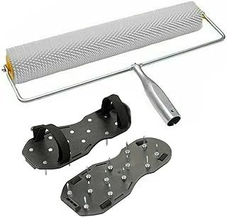 Spiked Roller 400mm Spikes 11mm + Spiked Shoes 25mm Screed Flooring Resin Floor
