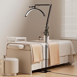Andoer 36W Half-Moon Shaped Fill Light, 23" Floor LED Video Light, 3200K-5600K Adjustable Lash Light, Studio Light with Holder Remote Control, Beauty Light Lamp for Video, Photography, Selfies