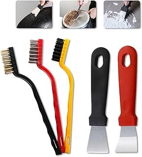 5 Pieces Scraper for Cleaning, Oven Scraper Grease Scraper Oven Cleaning Tool, Stainless Steel Scraper None-Scratches Cleaning Scraper for Cleaning Freezer, Stoves, Induction Hob